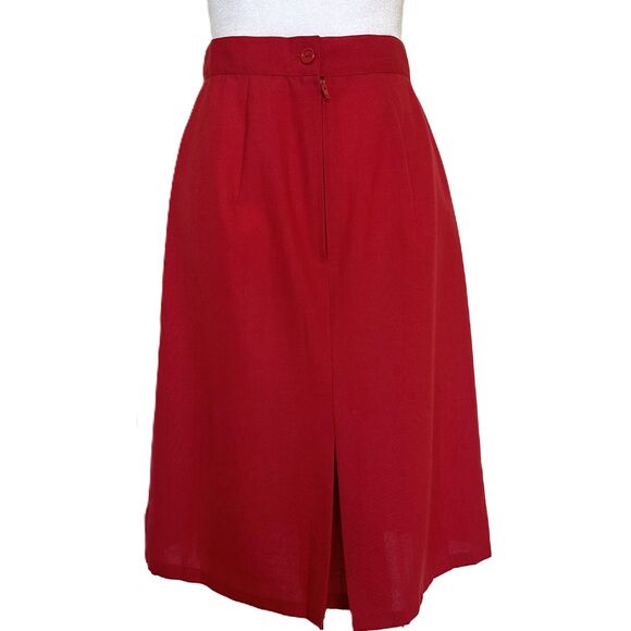 Vintage Red A Line Skirt Knee Length Union Made Size XS - Picture 4 of 8